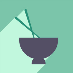flat with shadow icon and mobile application soup vector image