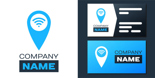 logotype pointer map with wifi internet signal vector image