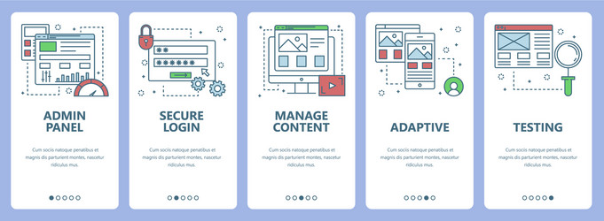 thin line flat design web development vector image