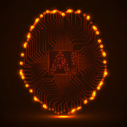 abstract technological brain with artificial vector image