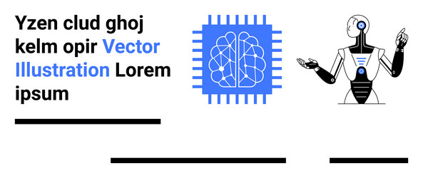ai robot and neural network concept vector image