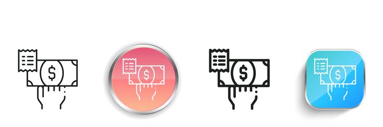 bank icon thin linear regular and button style vector image
