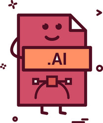 Computer ai file format type icon design vector