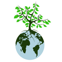 Earth leaf logo design template Royalty Free Vector Image