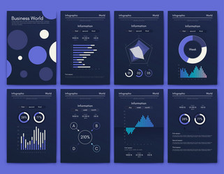 graphics infographics with mobile phone template vector