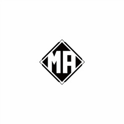 monogram logo design with diamond square shape vector image