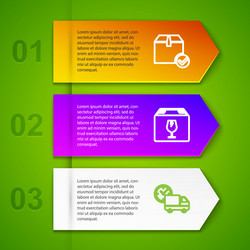 set line package box with check mark delivery vector image
