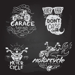 Vintage Motorcycle Emblems & Labels Vector Image