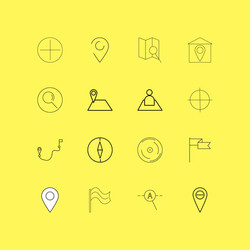 map and navigation linear icon set simple outline vector image