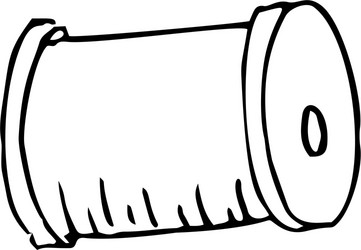 spool with threads sewing button and thimble vector image