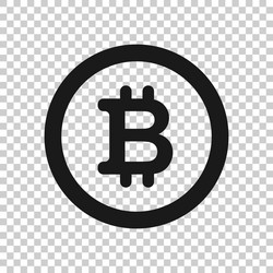 bitcoin icon in flat style blockchain on white vector image