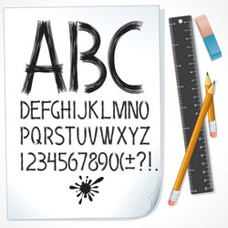 Hand drawn set of abc letters free-hand alphabet Vector Image