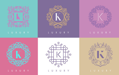 Elegant Floral Monogram Logo Vector Image