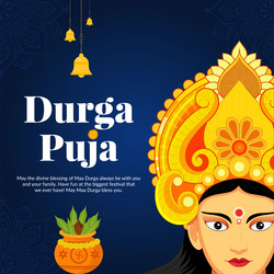 hindu festival happy durga ashtami banner template Vector Image