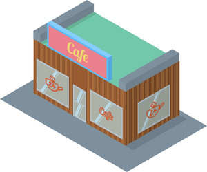 Isometric cafe building icon vector