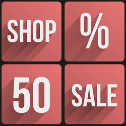 flat icon set shop sale for web and application vector image
