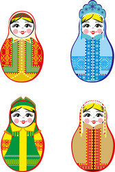 nested dolls set matryoshka with different vector image