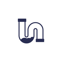 clog in pipe drain icon on white vector image