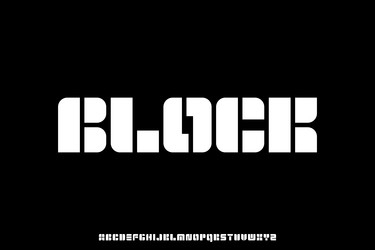 creative abstract block font vector image