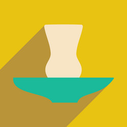flat with shadow icon and mobile application glass vector image