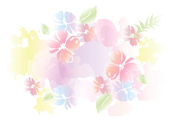 floral summer abstract background in watercolor vector