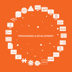 programming and development icon set infographic vector image