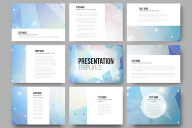 set of 9 templates for presentation slides vector image