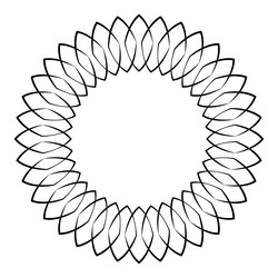 thin line round circular mandala motif pattern vector image