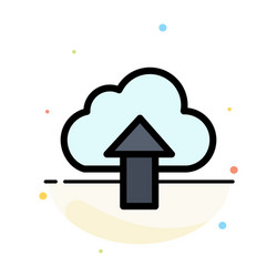 arrow upload up cloud abstract flat color icon vector image