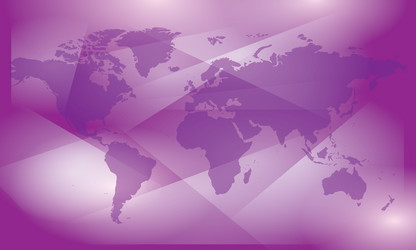 violet abstract background with map of world vector image