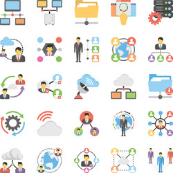 communication and networking icons set vector