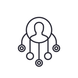 Multitasking skill line outline icon Royalty Free Vector