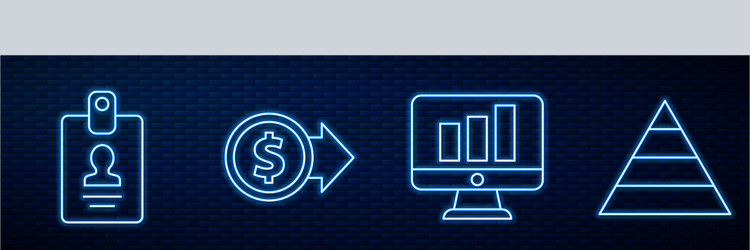 set line monitor with graph chart identification vector image