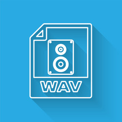 White wav file document icon download button vector