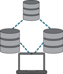 laptop technology data base center connection vector image