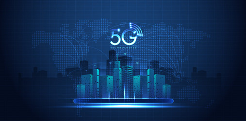 5g technology with computer network connection vector