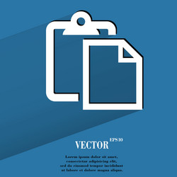 Blank paper flat modern web button with long vector