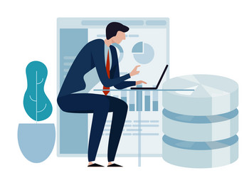 data science concept of big database technology vector image