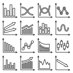 Diagram & Graph Icons – Line Style vector image