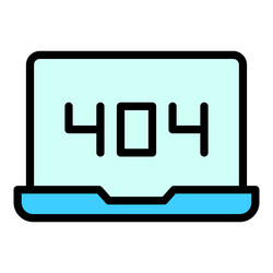 Error laptop icon flat vector