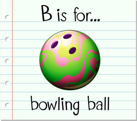 flashcard letter b is for bowling ball vector