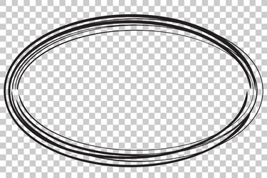 hand draw sketch oval frame from multiple black vector image
