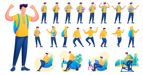 presentation in various poses and actions vector image