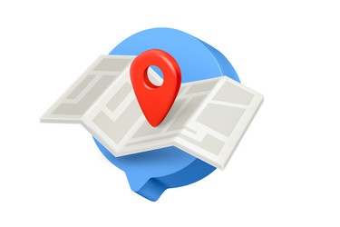 speech bubble with map and pin on white vector image