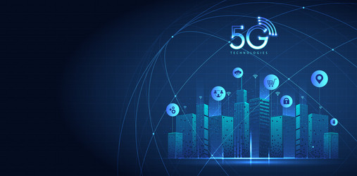 5g technology with computer network connection vector image