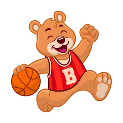 basketball bear mascot cartoon character Vector Image