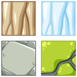 set of game element nature block vector