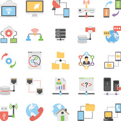 set of communication and networking icons vector image