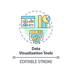 2d data visualization tools concept linear icon vector image