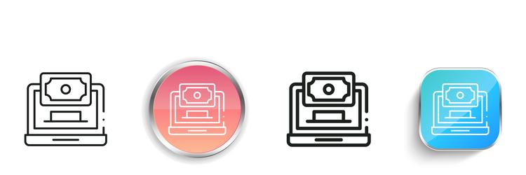 banking icon thin linear regular and button style vector image